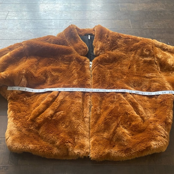 Free People Terracotta Faux Fur Bomber jacket - Picture 9 of 14